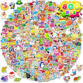 600Pcs Stickers for Kids, Water Bottle Vinyl Waterproof Scrapbook Cute Bulk Pack for Laptop, Skateboard, Computer, Guitar - Mixed Colorful Cool for Teens, Boys, Girls
