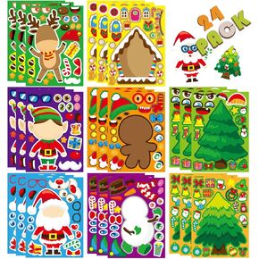 24 PCS 4th of July Sticker, Make-a-face Stickers for Kids, Independence Day Make Your Own Stickers, Patriotic Sticker for Fourth of July Decoration Party Supplies