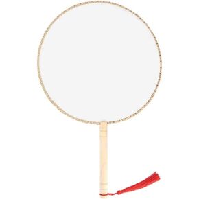 Angoily DIY Blank Painting Fan Transparent Hand Fan with Wooden Handle for Art Projects Embroidery and Creative Drawing Activities
