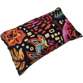Emery Pincushion for Sewing - Filled with Abrasive Emery Sand - Handmade in USA (2"x3", Colorful Mexican Flowers on Black)