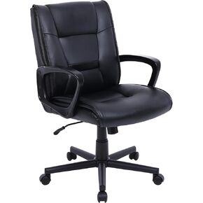 RealSpace® Rezzi Vegan Leather Mid-Back Manager Chair ، Black