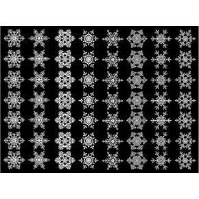 Snowflakes 56 pcs 0.75 White Fused Glass Decals