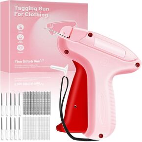 Stitch Gun for Clothes with 10 Fine Needles, 4000 Pcs Micro Fasteners (2000 Black & 2000 White), Quick Sticky Gun for Clothes, Mini Price Tag Gun Sewing Kit