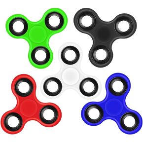 Fidget Spinner 5 Pack - Plastic Hand Spinner Toys for Adults & Kids, Stress Relief Sensory Toys for ADHD Anxiety, Party Favors Classroom Prizes Gifts