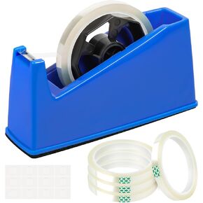 HTVRONT Heat Tape Dispenser - Sublimation Heat Transfer Tape Dispenser Holder fits 1"& 3" Cores, Blue Desk Dispenser Sets for Office and School