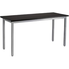 National Public Seating NPS SLT 9 Series 24x60 Metal Science Lab Table with Phenolic Top in Black