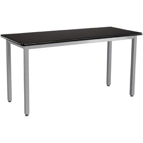 NPS SLT 9 Series 24x48 Metal Science Lab Table with HPL Top in Black