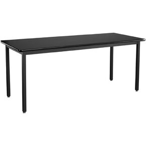 National Public Seating NPS SLT 7 Series 30x72 Metal Science Lab Table with HPL Top in Black