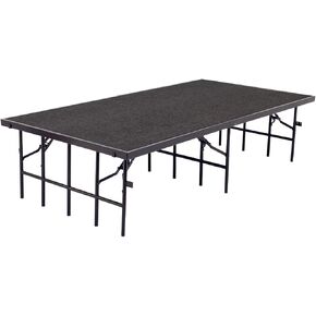 National Public Seating S4832C-10 4 ft. x 8 ft. x 32 in. Stage, Black Carpet