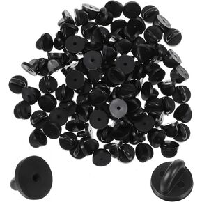 250PCS Rubber Pin Backs, Lapel Pin Backs, Pin Cap Keepers Replacement for Uniform Badge, Black
