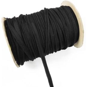 10 Yards Lip Cord Piping for Drapery Edges, Curtains, Pillows Black Fabric
