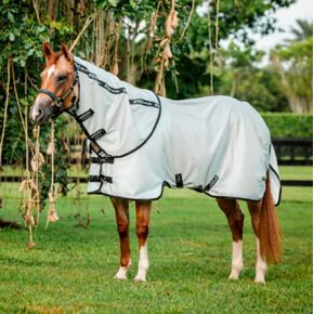 Horseware Ireland Amigo Bug Rug Stock Horse Silver and Black Fly Sheet NO Hood 78