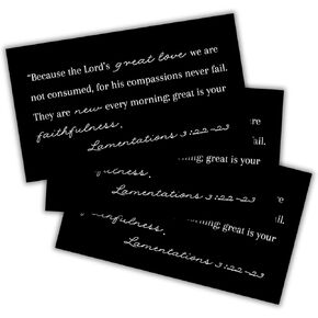Lamentations 3:22-23 His Compassions Never Fail Great Is Your Faithfulness 30pk 2x3.5" Wallet Size Handout Cards NIV Encouragement Cards Sick