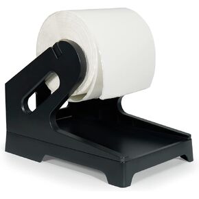Label Holder for Rolls and Fan-Fold Labels, Compatible with Desktop Thermal Label Printers, Shipping Label Roll Holder for 4x6 Labels, Black