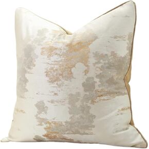 Set of 2 Decorative Cushion Covers Nordic Style Soft Throw Pillow Covers Abstract Art Modern Hidden Zipper Cushion Cases Home Decor(Blue,45x45cm)(Champagne,50 x 50 cm (Pack of 2))