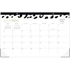 2025-2026 Blue Sky Ashley G Leopard 11-inch x 17-inch Academic Monthly Desk Pad Calendar, Black/White (149048-A26)