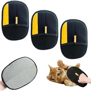 3Pcs Pet Hair Removal Glove for Cats & Dogs, Upgrade Efficient Grooming Gloves for Pet Hair, Cat Grooming Gloves for Hair Removal，Reusable Cat & Dog Hair Remover for Couch, Furniture (3PCS)