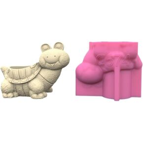 Turtle Silicone Flower Pots Mold Concrete Candlesticks Pen Holder Molds Succulent Planter Cement Clay Mould for Home