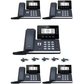 Yealink T53 IP Phone [5 Pack] - Power Adapters Included - 1 Year Manufacturer Warranty - Unlocked can be Used with Any VoIP Provider