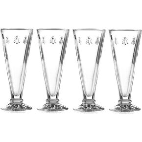 La Rochere Set of 4 Bee Design Glass Champagne Flutes - 608501