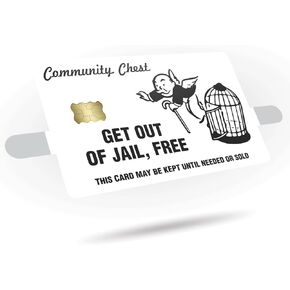 Get Out of Jail Free Credit Card Sticker 3-Pack - Blue, Orange, Pink, White - Debit Card Skin Cover Vinyl Decals - Protect & Personalize Credit/Debit Cards - Slim, Waterproof, Durable (Orange)