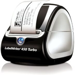 Dymo 450 Turbo Printer W/Adapter, USB, Power Cables & Print