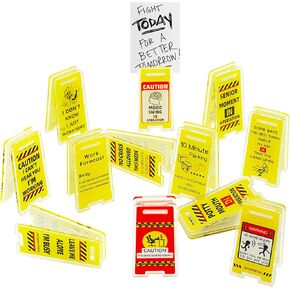12pcs Funny Sticky Note Holder Clips, Caution Overstimulated Desk Sign, Cute Office Desk Accessories Decor, Gag Gifts for Coworkers Employee Team Boss