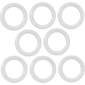 Plastic O Rings 8Pack 1-1/2" DIY Crochet Ring Circle Hook Craft Tool Accessory for Handbag Car Seat Manual Handbag Material Plastic Ring Hook Café Curtain Rings (1.5inch, White)