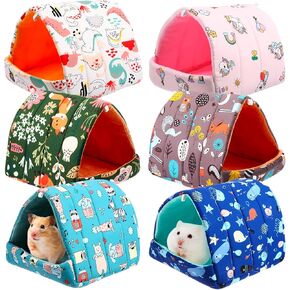 Ripeng 6 Pcs Guinea Pig Hideout Guinea Pig Bed House Rabbit Tunnel Washable Small House Cage Accessories for Bunny Hedgehog Mouse Chinchillas Hamsters Ferrets Bearded Dragons Rats