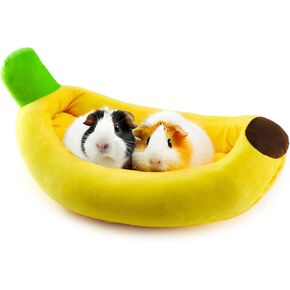 Bunny Bed - Plush Guinea Pig Hideout, Interactive Rabbit Ferret Chinchilla Cage Accessories with Removable Mat (Carrot-Shaped)