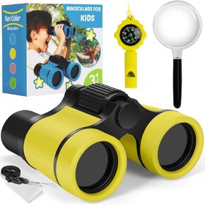 Binoculars for Kids, Kids Binoculars Toys for 3 4 5 6 7 8 Years Boys and Girls, Set with Magnifying Glass & Compass - Birthday Gifts Outdoor Toy for Kid Ages 3-8 Toddler Camping (Green)