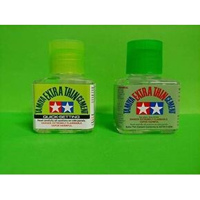 متوافق مع 2 زجاجات Tamiya 87038 Extr Thin Right Cement 40 ML + 87182 إعداد سريع للاسمنت البلاستيك 40ML يشمل Chicagoland RC قسيمة