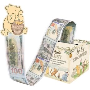 Classic Winnie Money Box Money Holder With Pull Out Card For Baby Shower Funny Cash Gift Ideas For Boys Girls Pooh Party Decoration