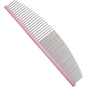6.5 Inch Professional Crescent Coarse Grooming Pet Comb Lightweight Wide/Fine Tooth Butter Comb for Dogs & Cats Removing Tangles, Knots,Flea,Undercoat,and Excess Hair, Rounded Corners Design for Safe in Kuwait