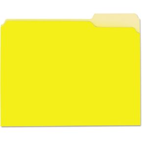 Universal UNV12304 1/3-Cut Assorted Tab Interior File Folders - Letter Size, Yellow (100/Box)