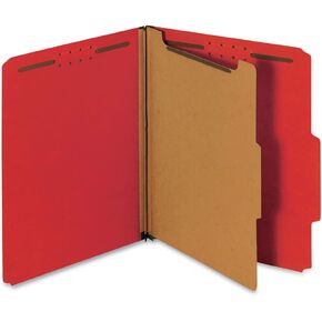 Universal UNV10203 Bright Colored Pressboard Classification Folders - Letter, Ruby Red (10/Box)