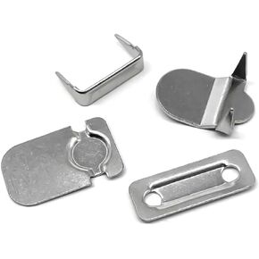 Lakesstory Metal Hooks & Eyes Closure Hook and Bar Fastening No Sew Nickel Heavy Duty For Clothing Skirt Closures No Sew For Pants 4 sets in a Pack