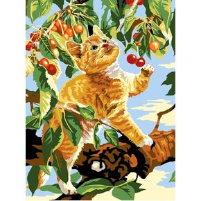 Needlepoint Canvas Gobelin Tapestry SEG Paris Cueillette des cerises 926-186 40 X 50 …