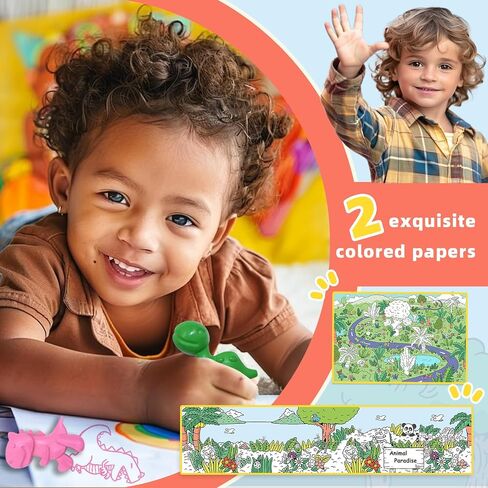Dinosaur Crayons for Toddlers, 8-Piece Crayons Set with 8 Colors, Non-Toxic, Mess-Free, Break-Resistant, Includes Eraser & Drawing Paper, Fun Art Supplies for Toddlers & Kids Ages 3+ in Saudi Arabia