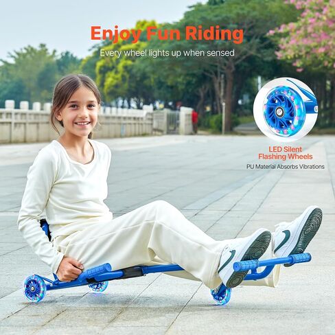 VEVOR Ride on Scooter, Load Capacity of 198 lbs, Swing Side-to-Side for Amazing Ride Powered by Zig-Zag Motion, Ride on Drifting Toy for Ages 10+, Rides on Any Hard Surface for Indoor & Outdoor, Blue in Saudi Arabia
