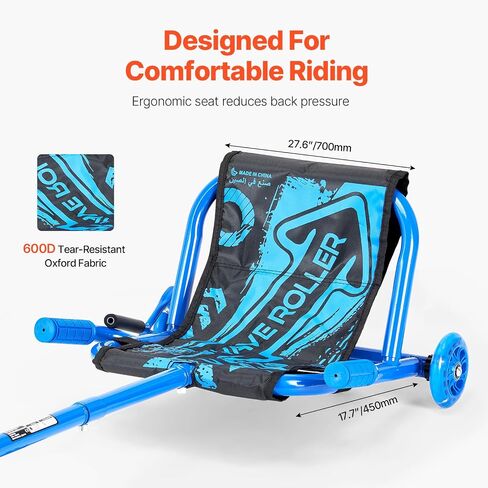 VEVOR Ride on Scooter, Load Capacity of 198 lbs, Swing Side-to-Side for Amazing Ride Powered by Zig-Zag Motion, Ride on Drifting Toy for Ages 10+, Rides on Any Hard Surface for Indoor & Outdoor, Blue in Saudi Arabia