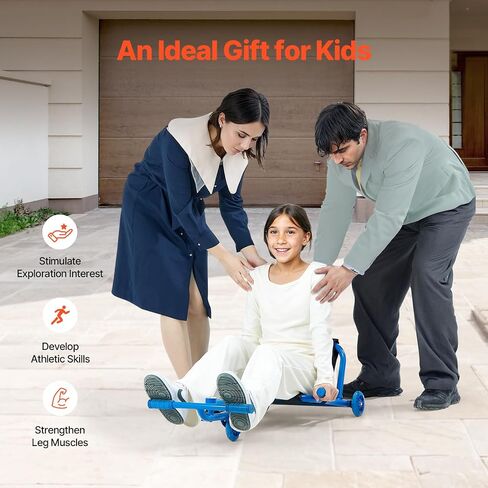 VEVOR Ride on Scooter, Load Capacity of 198 lbs, Swing Side-to-Side for Amazing Ride Powered by Zig-Zag Motion, Ride on Drifting Toy for Ages 10+, Rides on Any Hard Surface for Indoor & Outdoor, Blue in Saudi Arabia