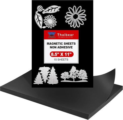 Thaibear Magnetic Sheets for Dies Storage, 5" x 7", 35 Pack Flexible Magnetic Sheets Non Adhesive, Die Cut Storage Magnet Sheets for Crafts, DIY, Photos in Kuwait