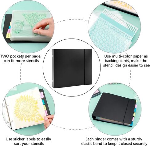 111 Pages1sets 6x6 Cookie Storage Storage Binder Die Cut and Stamping Volder Folder Baking Stencizer Scrapbooking Cutting Vies Storage Book Corpions (Blue) in Kuwait