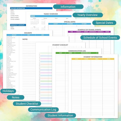 Teacher Planner 2026-2027 Academic Year, Jul.2026 - Jun.2027, 8.5" x 11" Lesson Planner Book for Teachers, Teacher Planners with Colorful Monthly Tabs, Hardcover- Tree in Kuwait
