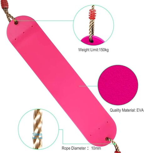 Elastische Kinderschaukel Bunte EVA Soft Board U-förmige Schaukel Sitz Schaukel Kinder Garten Outdoor Schaukel (Pink) in Saudi Arabia