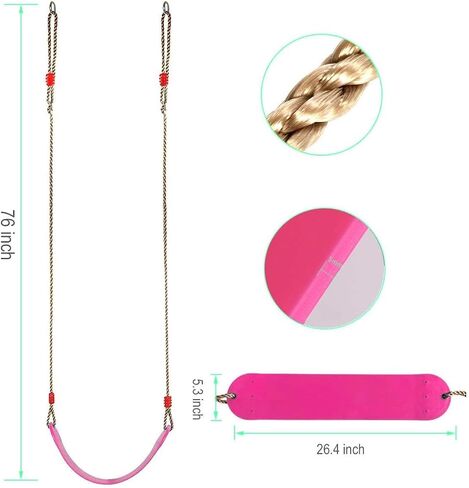 Elastische Kinderschaukel Bunte EVA Soft Board U-förmige Schaukel Sitz Schaukel Kinder Garten Outdoor Schaukel (Pink) in Saudi Arabia