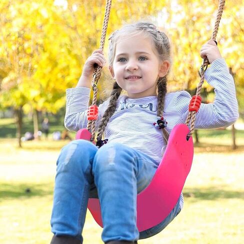 Elastische Kinderschaukel Bunte EVA Soft Board U-förmige Schaukel Sitz Schaukel Kinder Garten Outdoor Schaukel (Pink) in Saudi Arabia