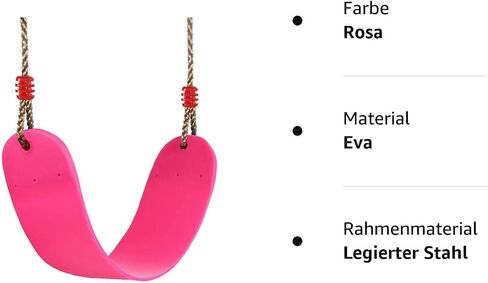 Elastische Kinderschaukel Bunte EVA Soft Board U-förmige Schaukel Sitz Schaukel Kinder Garten Outdoor Schaukel (Pink) in Saudi Arabia