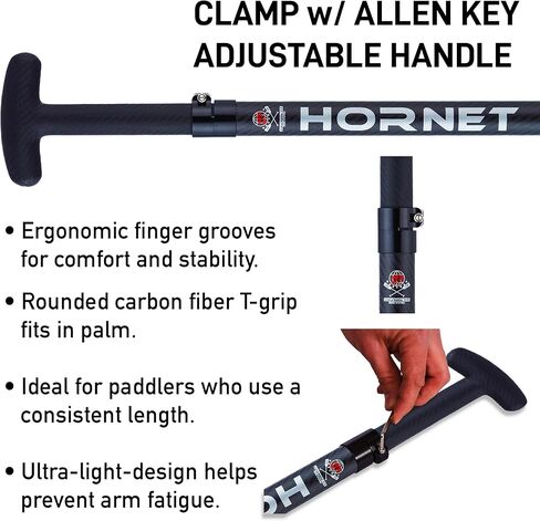 مجداف قارب التنين للرياضات المائية - أسود لامع - مجداف قارب التنين من ألياف الكربون قابل للتعديل - معتمد من IDBF - ملحقات قارب التنين in Kuwait